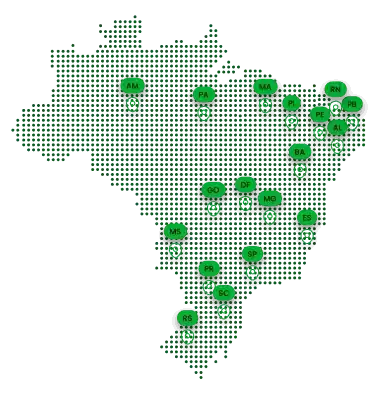 Mapa do Brasil com cidades Mottu